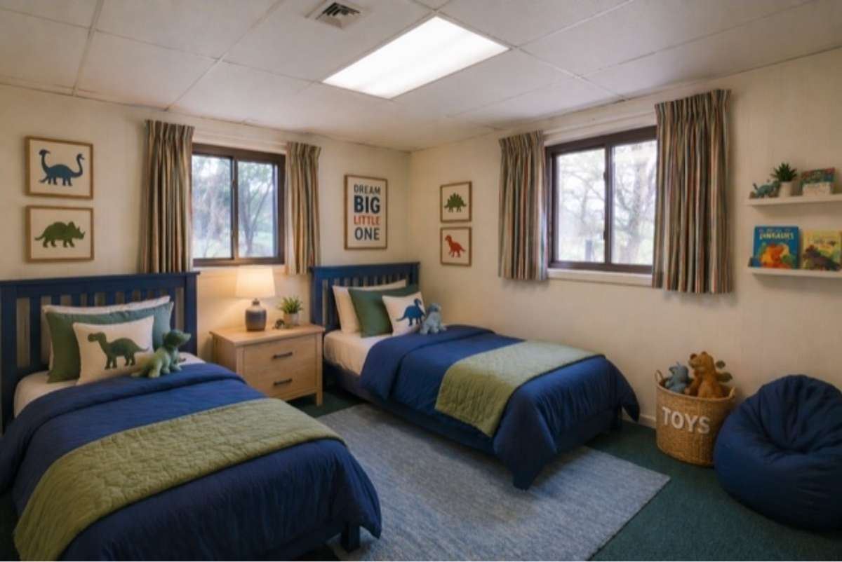 Virtually staged downstairs 2 bedroom.