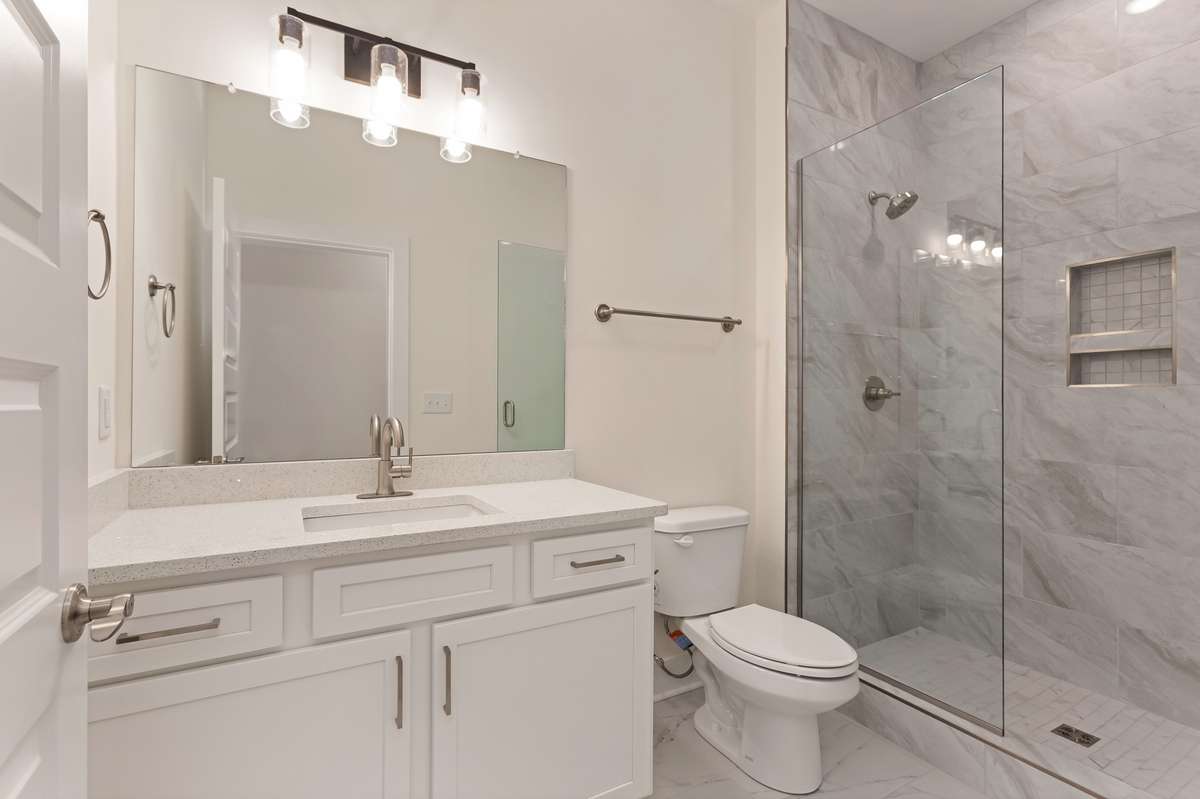 Full bath on the basement level.