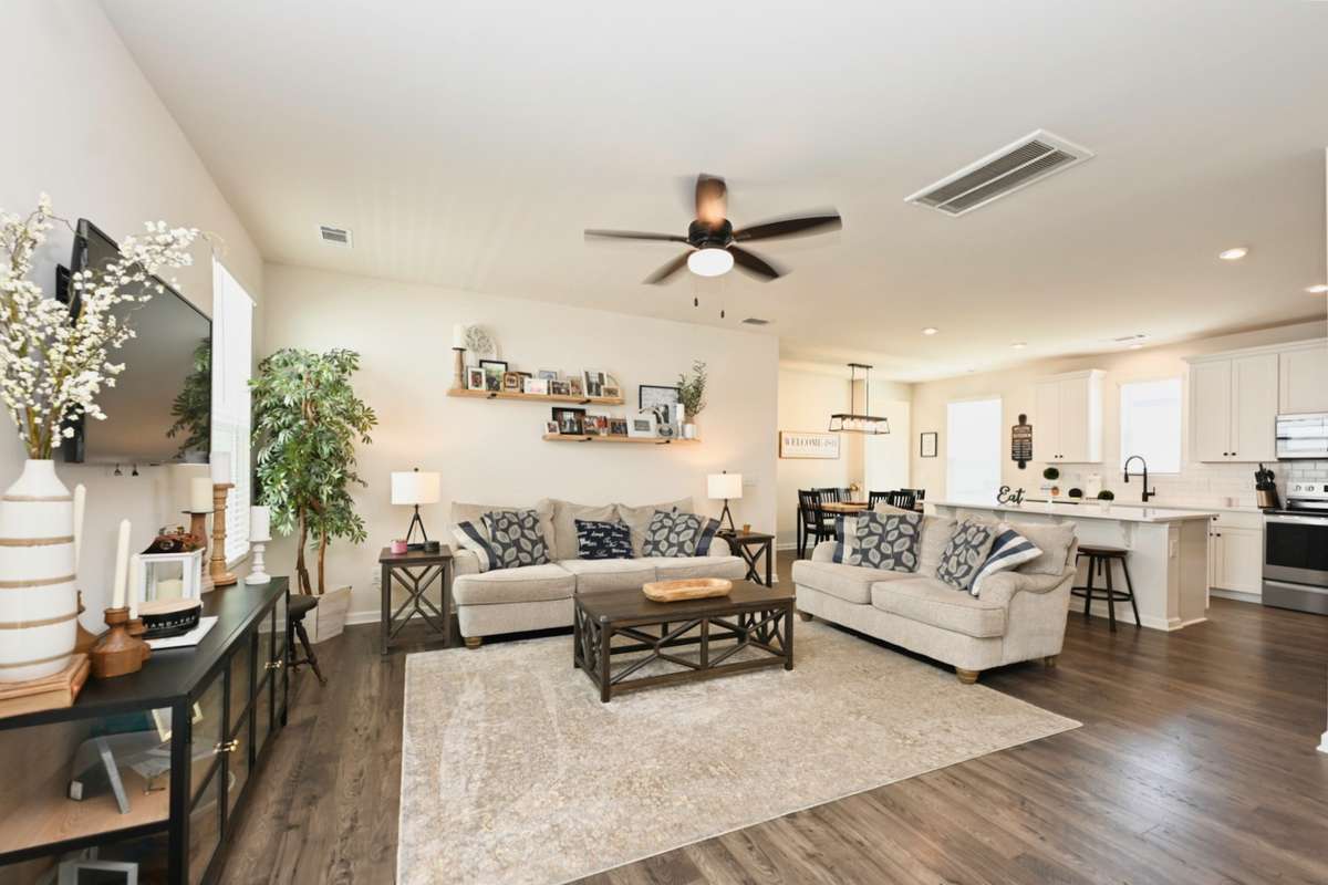Entry opens into large open great room