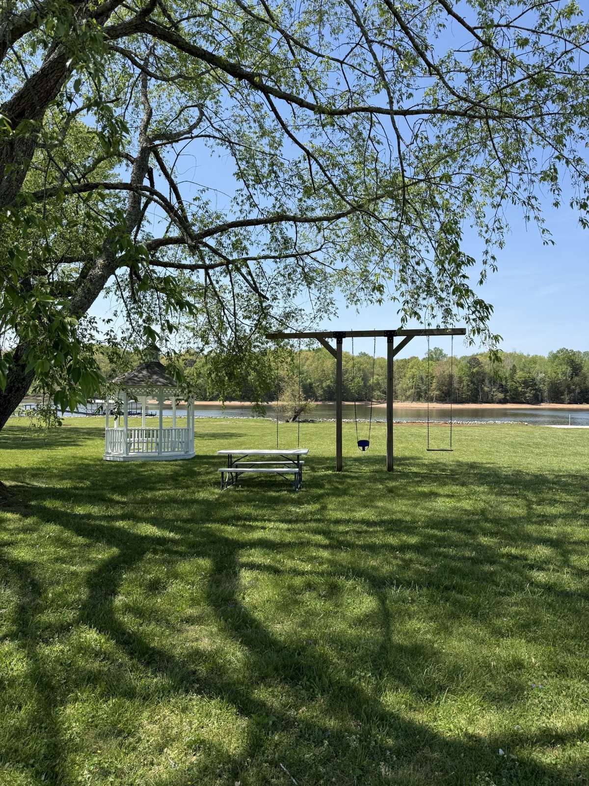 Next to the pickleball court.