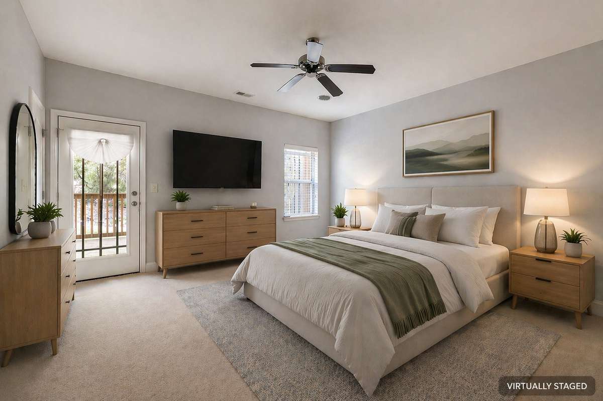 Option 2 for the downstairs room as a bedroom with a private deck!