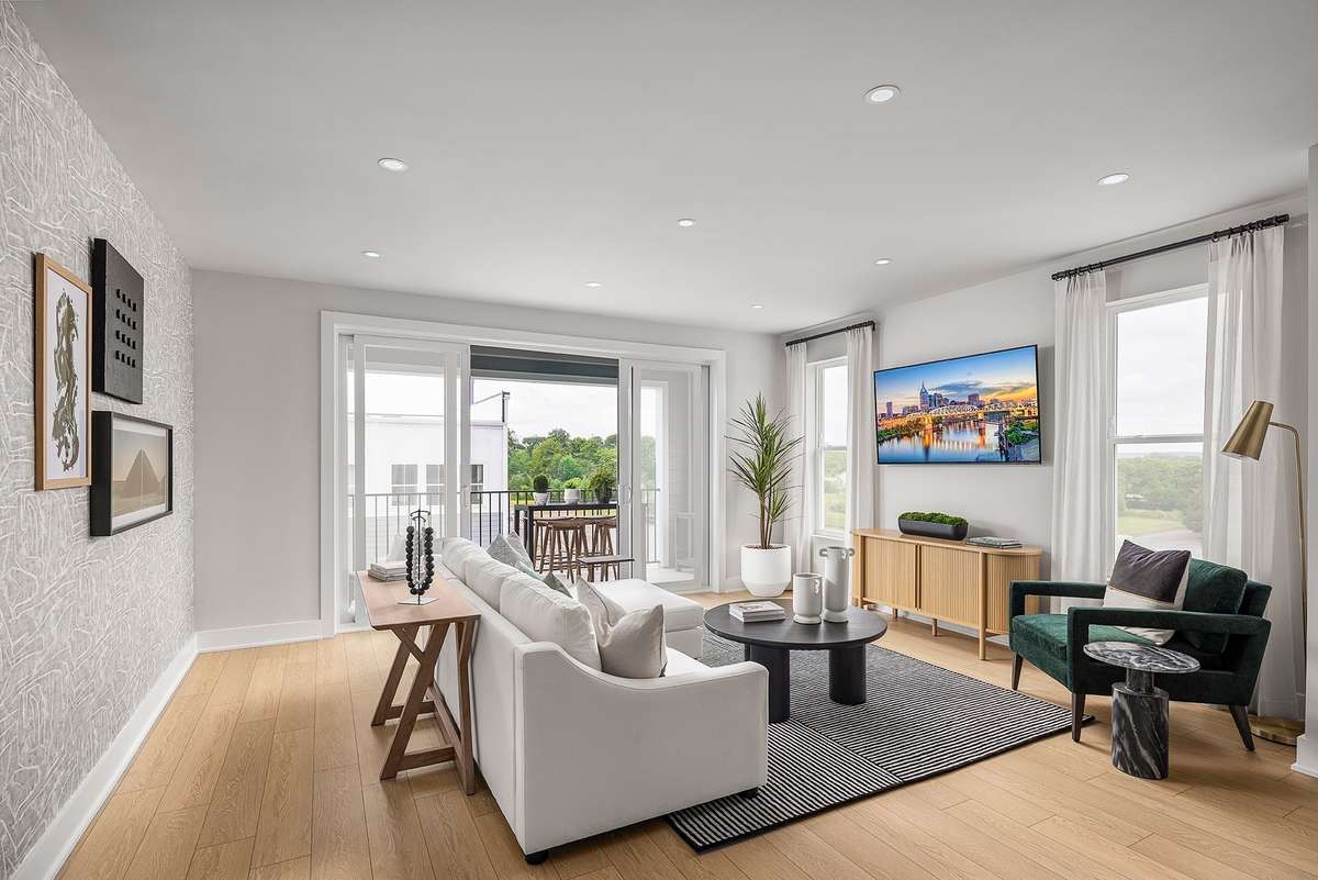 Great room with access to the covered porch