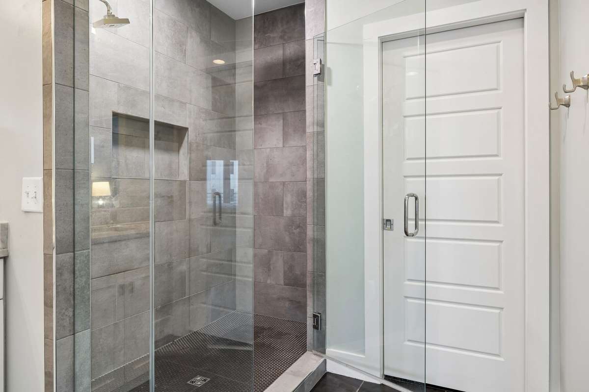 Love the large, standalone tiled shower!