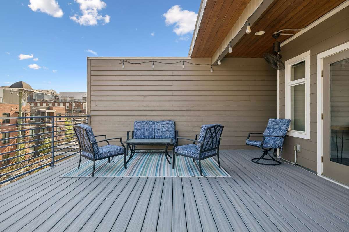 Enjoy a seamless blend of comfort and style on the rooftop deck, ideal for hosting friends or simply soaking in a quiet moment under the open sky