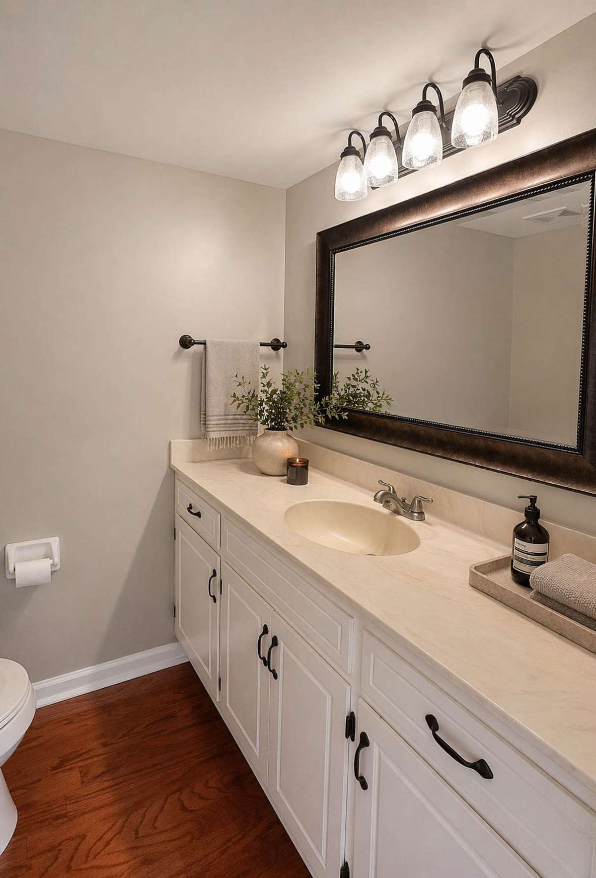 Primary-level powder room.