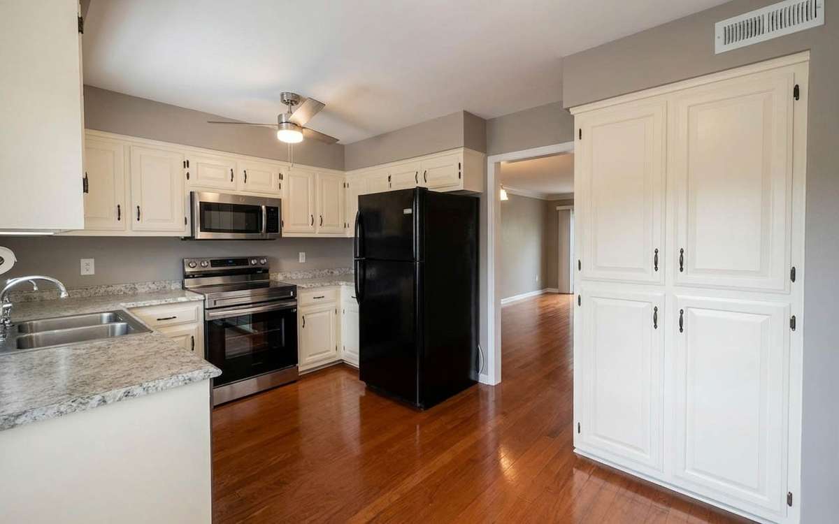Additional kitchen cabinet storage.