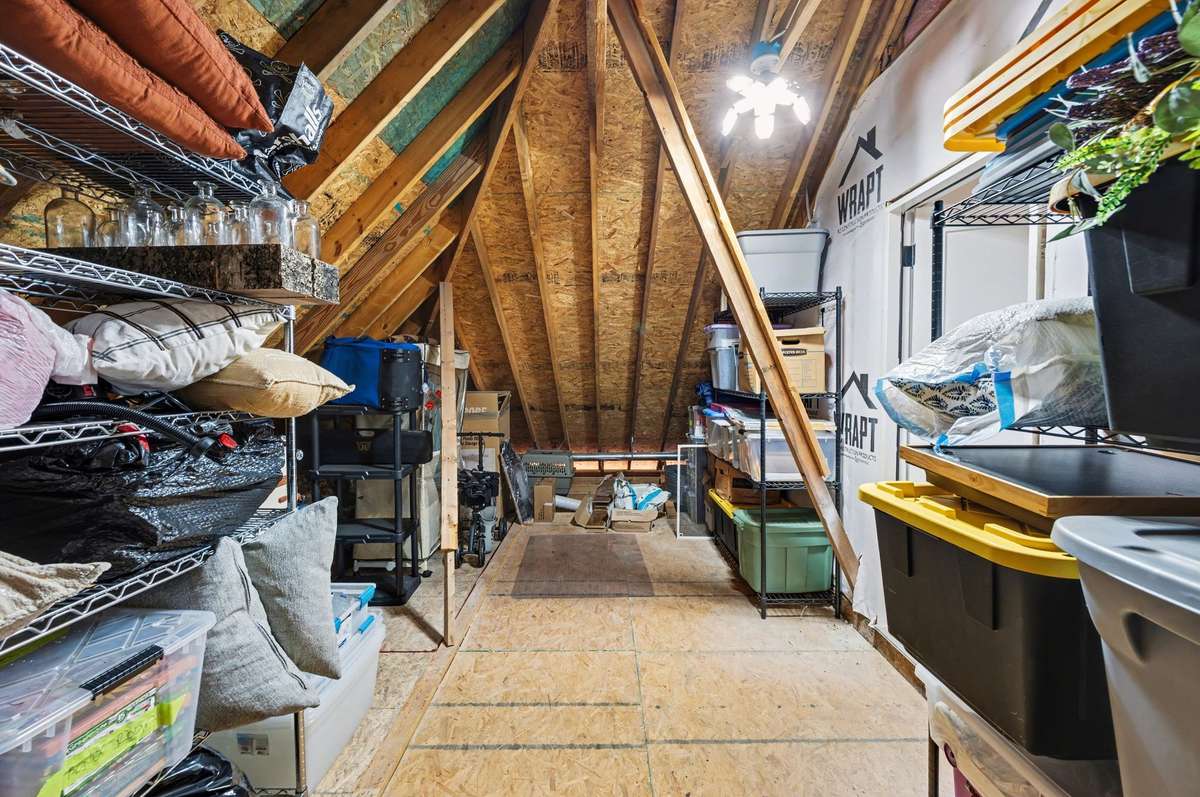 Walk out attic storage