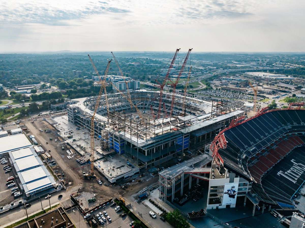 The new 2B Nissan Stadium under construction is walkable from the loft