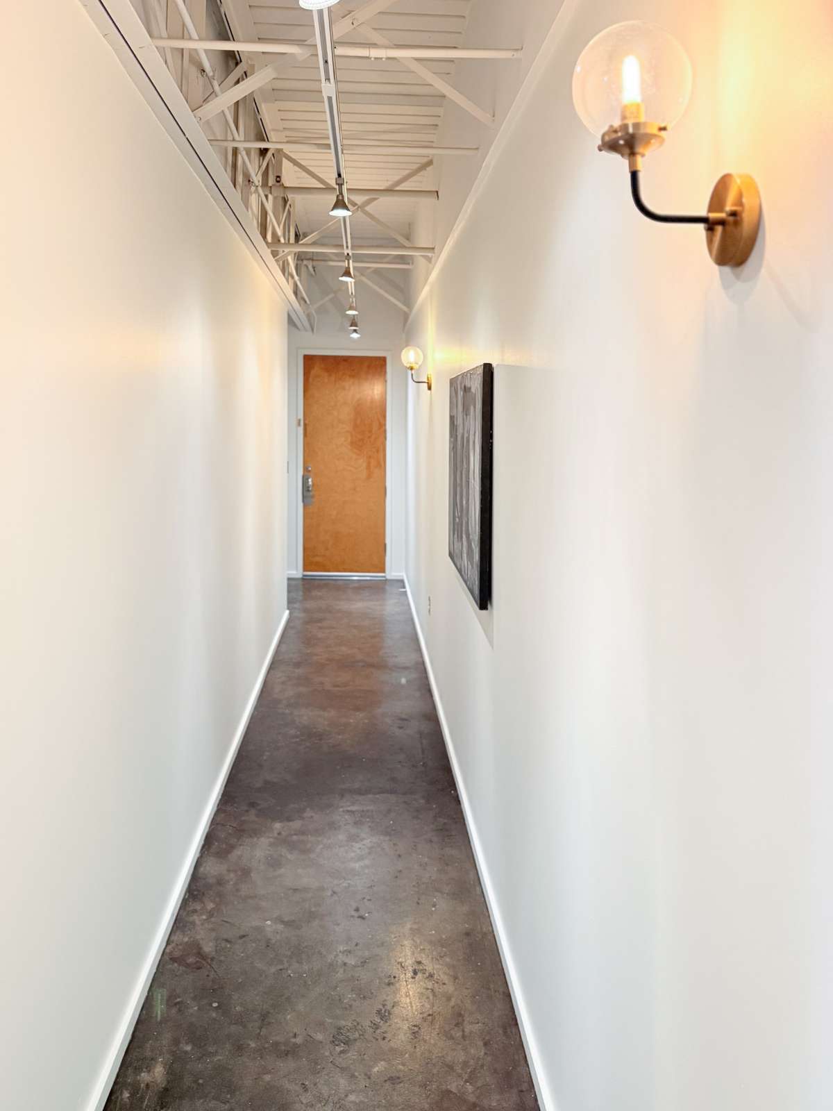 track lighting for gallery style art displays in entrance hall