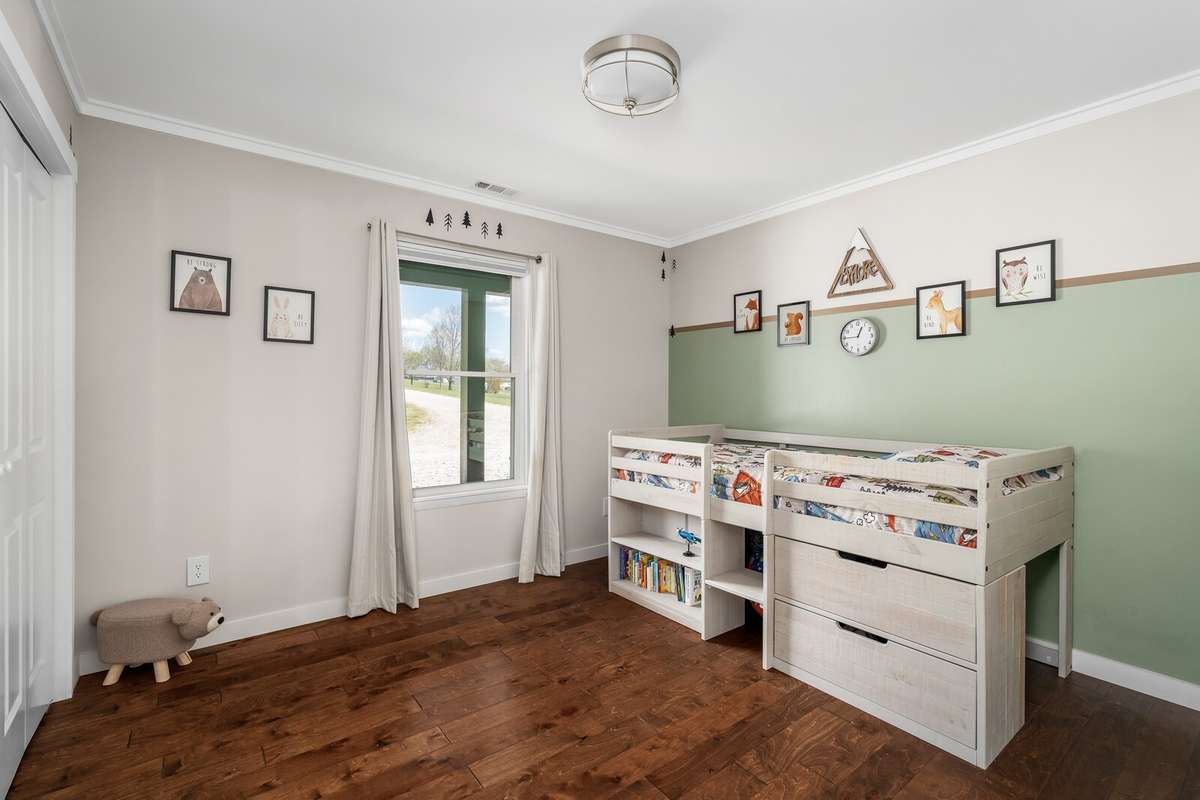 A sizable additional third bedroom with hardwoods.