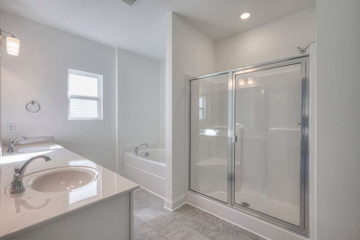 This photo is a sample of the Sutherland floorplan.  Options and exterior will vary depending on customer selections and preferences.