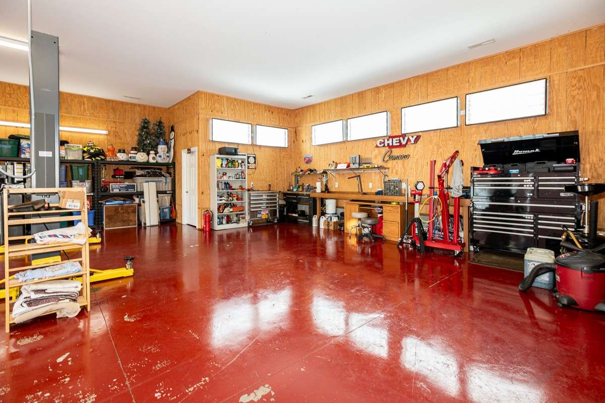 Detached Garage has an office and half bath - heated and aired