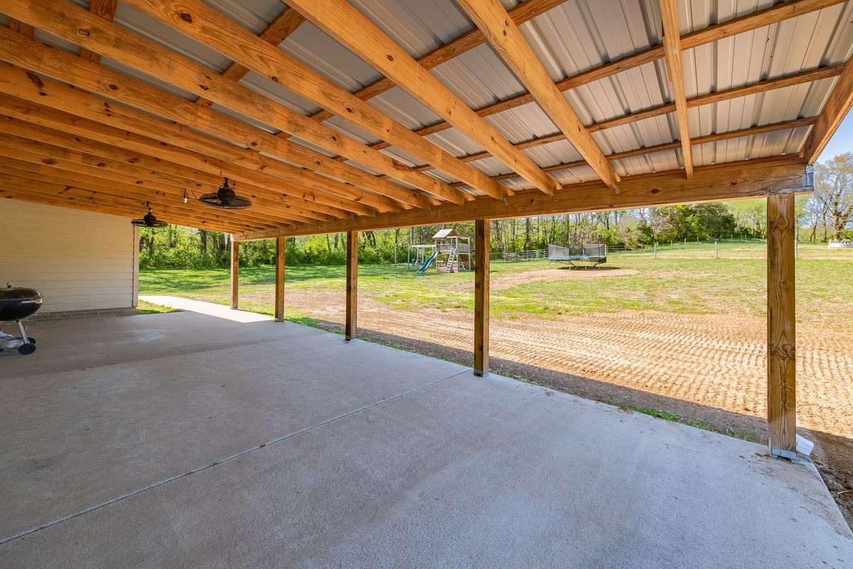 Large covered back porch