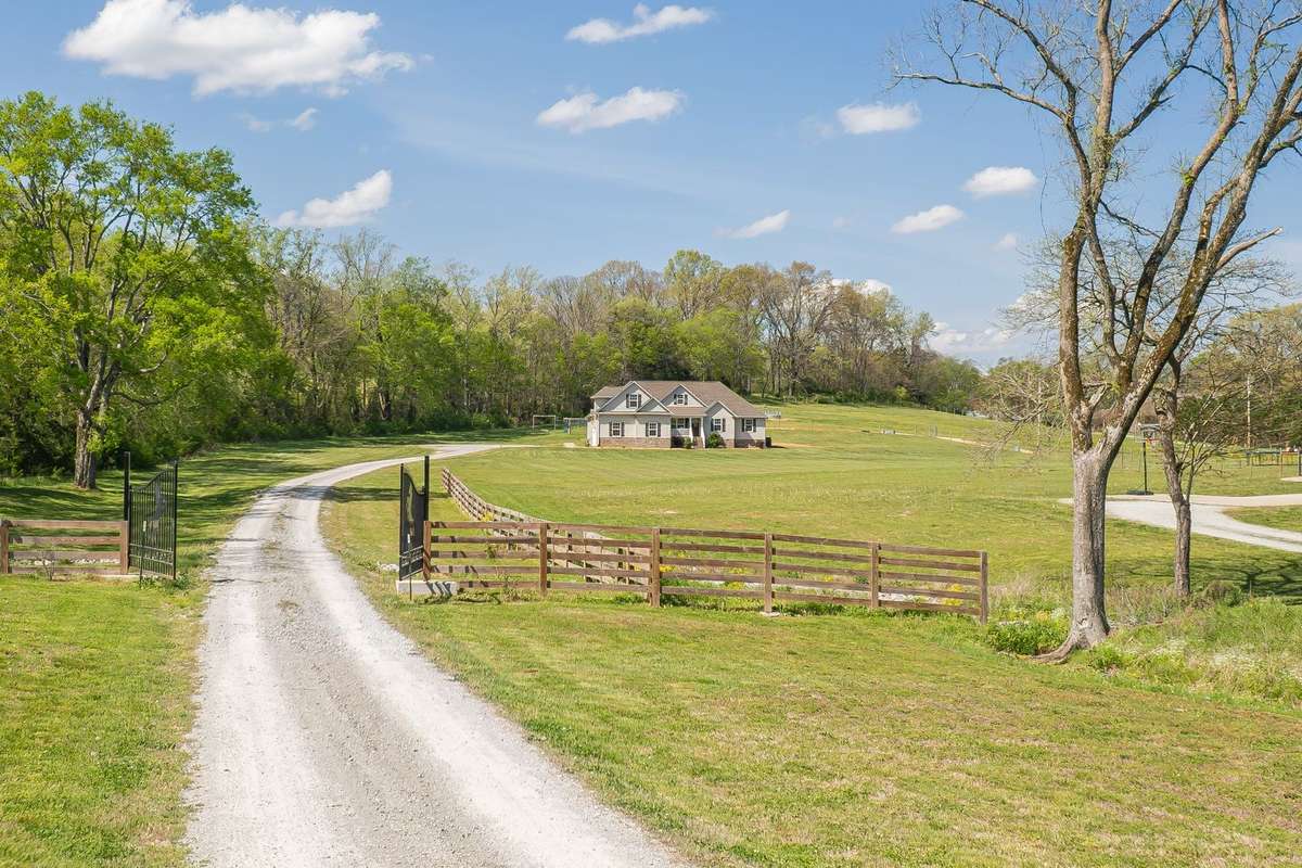 Black gates that go to the house!