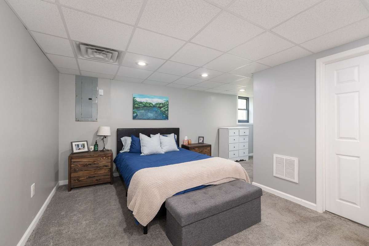 Spacious bedroom in the garden level apartment