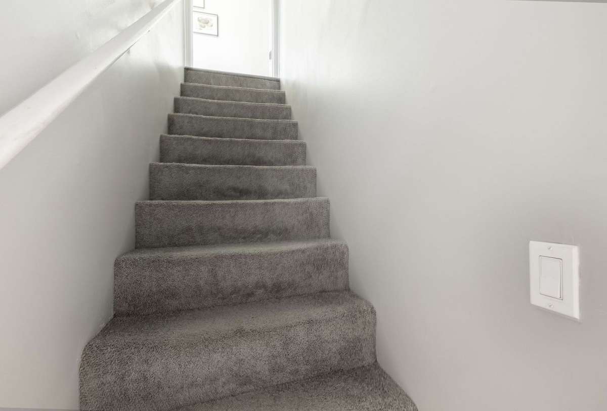 Stairs down to the basement apartment