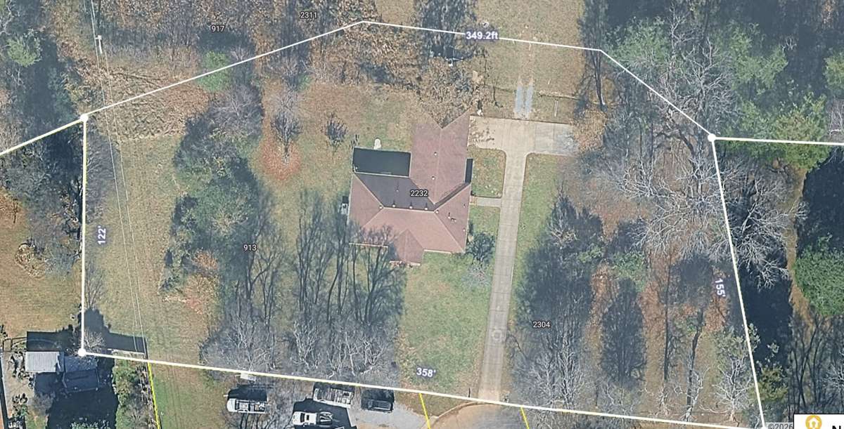 back property lines are approximations on this drawing. Please refer to the attached new plat for more precision. This does give the basic shape and basic idea of the lot. 1.28 acres.