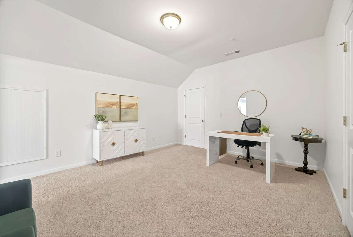 Large, versatile living space with closet for storage.
