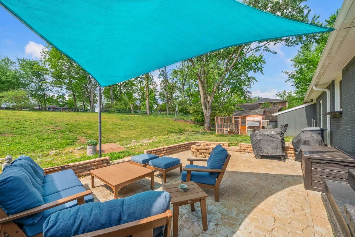 Patio area overlooking the back yard.