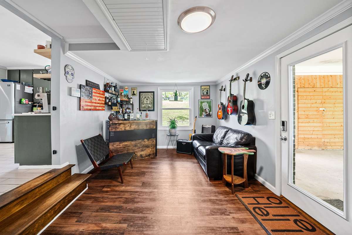 Enjoy cozy evenings in the den listening to your favorite records.