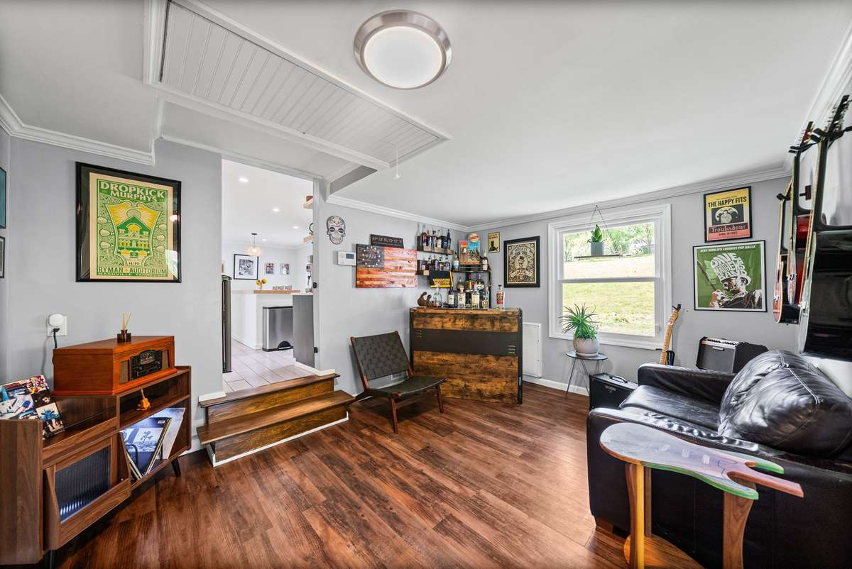 Enjoy cozy evenings in the den listening to your favorite records.