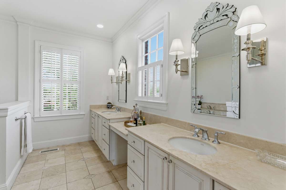 Primary bathroom with wonderful natural light.