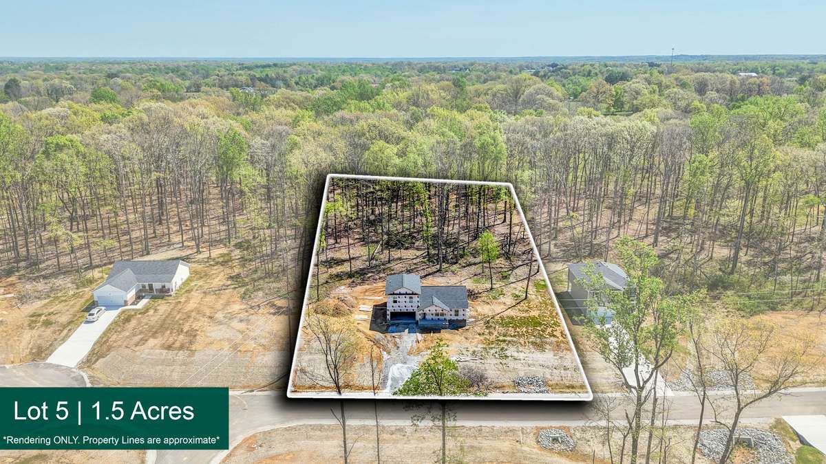 RENDERING ONLY. Property Line placement is APPROXIMATE. Accuracy is NOT guaranteed and SHOULD be verified by Buyer/Buyers Agent.