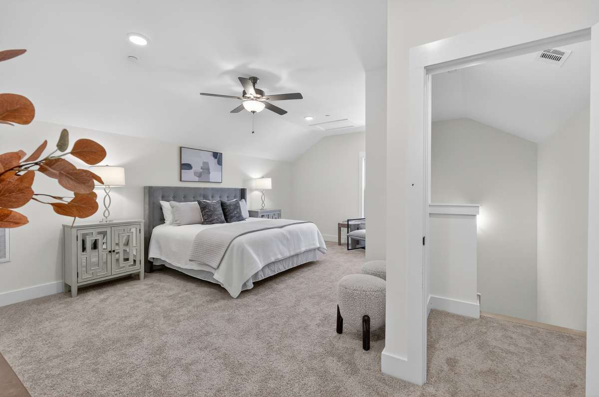 **Photos not of the actual home but of another Everleigh floor plan in The Knoll at Fairvue. Pictures to show the layout of bedroom 3 on the second level staged with furniture.**