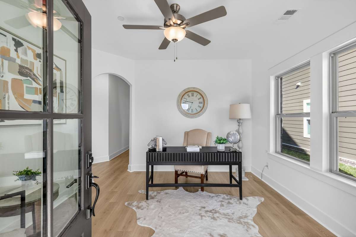 **Photos not of the actual home but of another Everleigh floor plan in The Knoll at Fairvue. Pictures to show the office or flex room layout of the floor plan staged with furniture.**