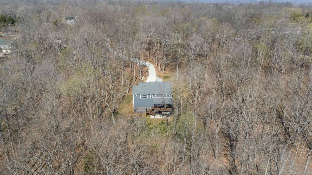 Aerial view that shows how the home sits on the property.