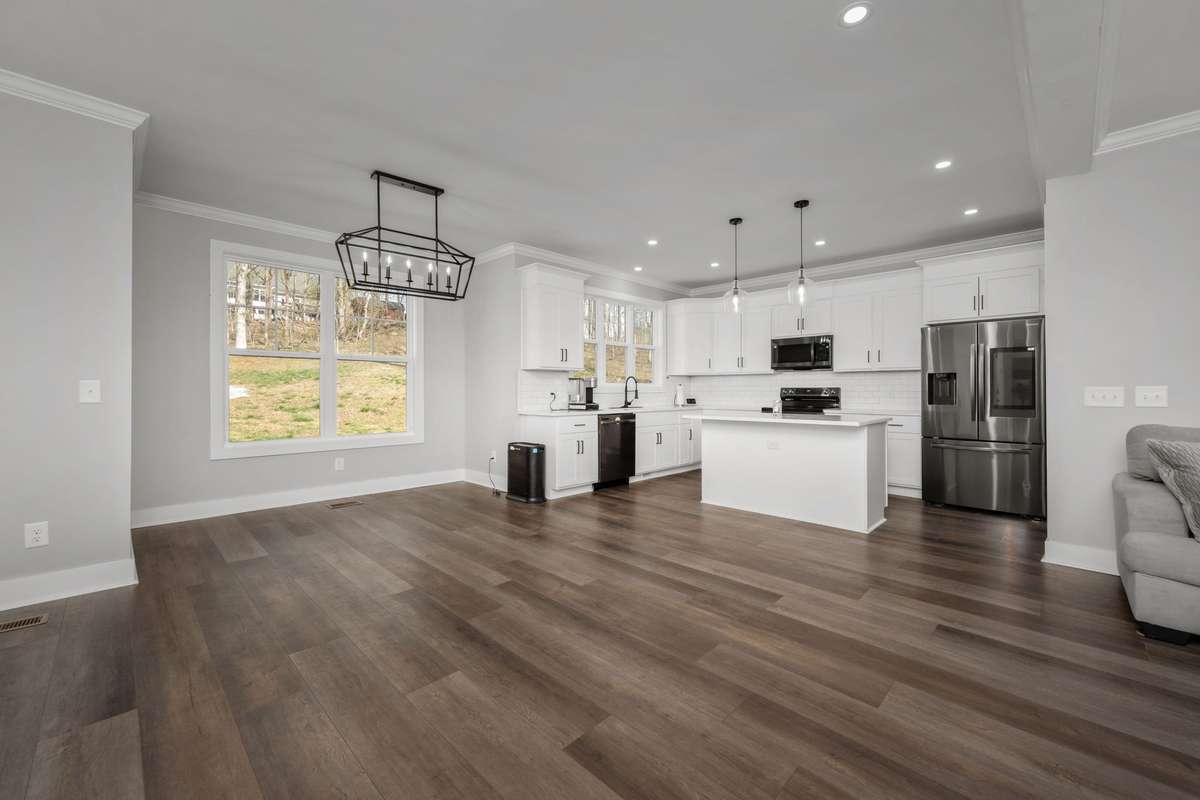 From the living room, a clear view into the heart of the home.