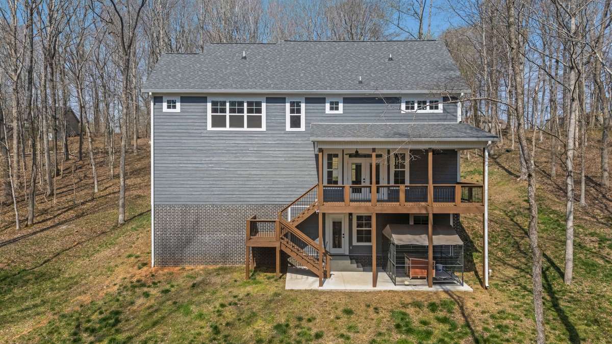 A look at the back of the home and all the space it offers.
