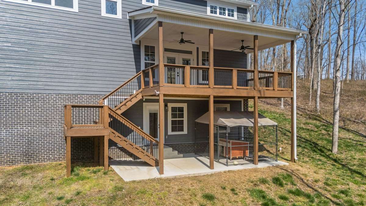 Covered deck above with the walkout basement just below, easy access to it all.