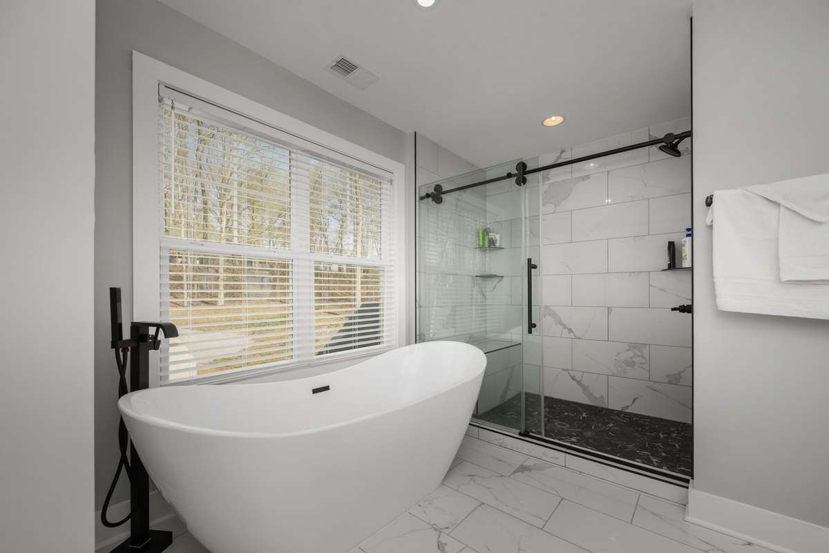 This soaking tub just feels like a little retreat.