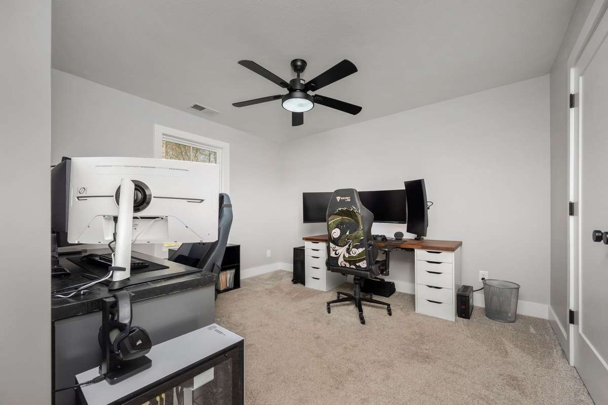 Flexible space upstairs, used as an office but could be a bedroom.