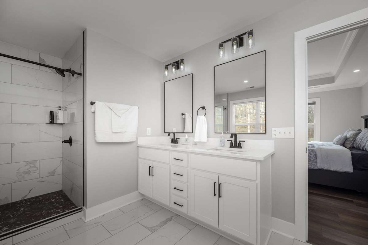 Double vanities so no one’s fighting for space in the morning.