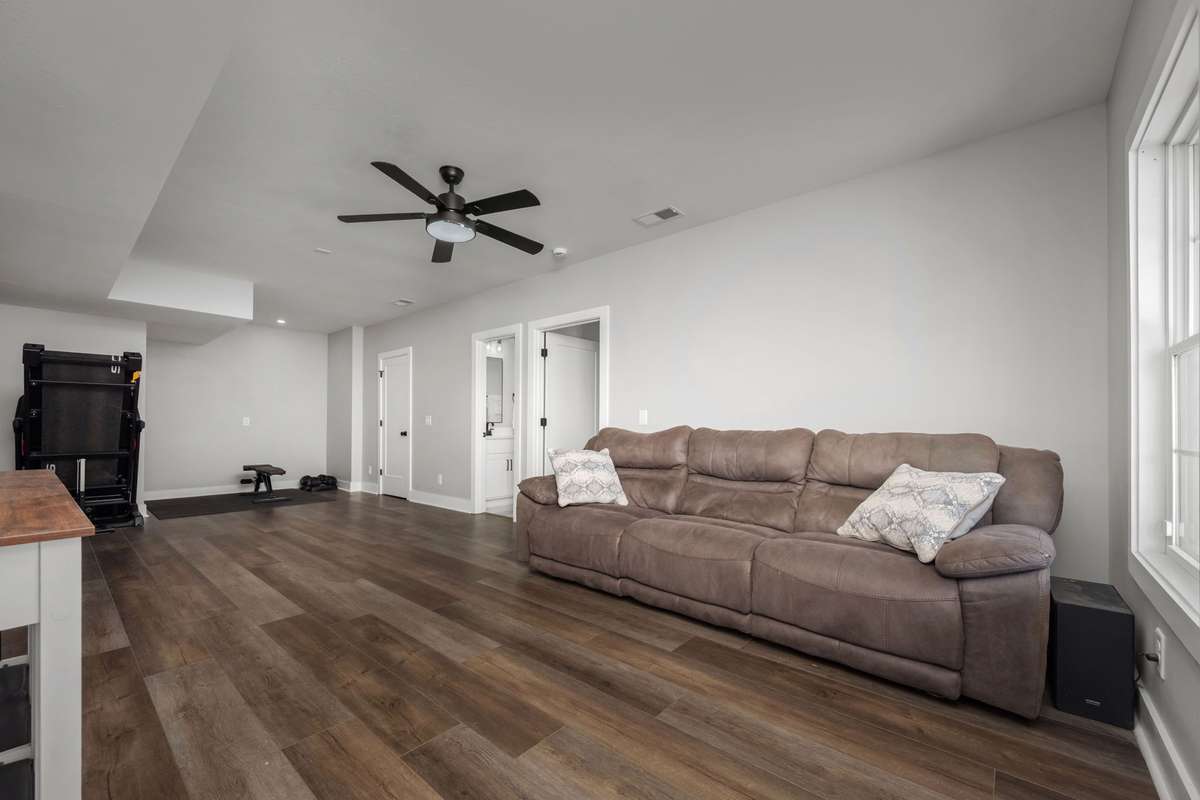 A walkout basement that doesn’t feel like a basement, thanks to all the natural light.