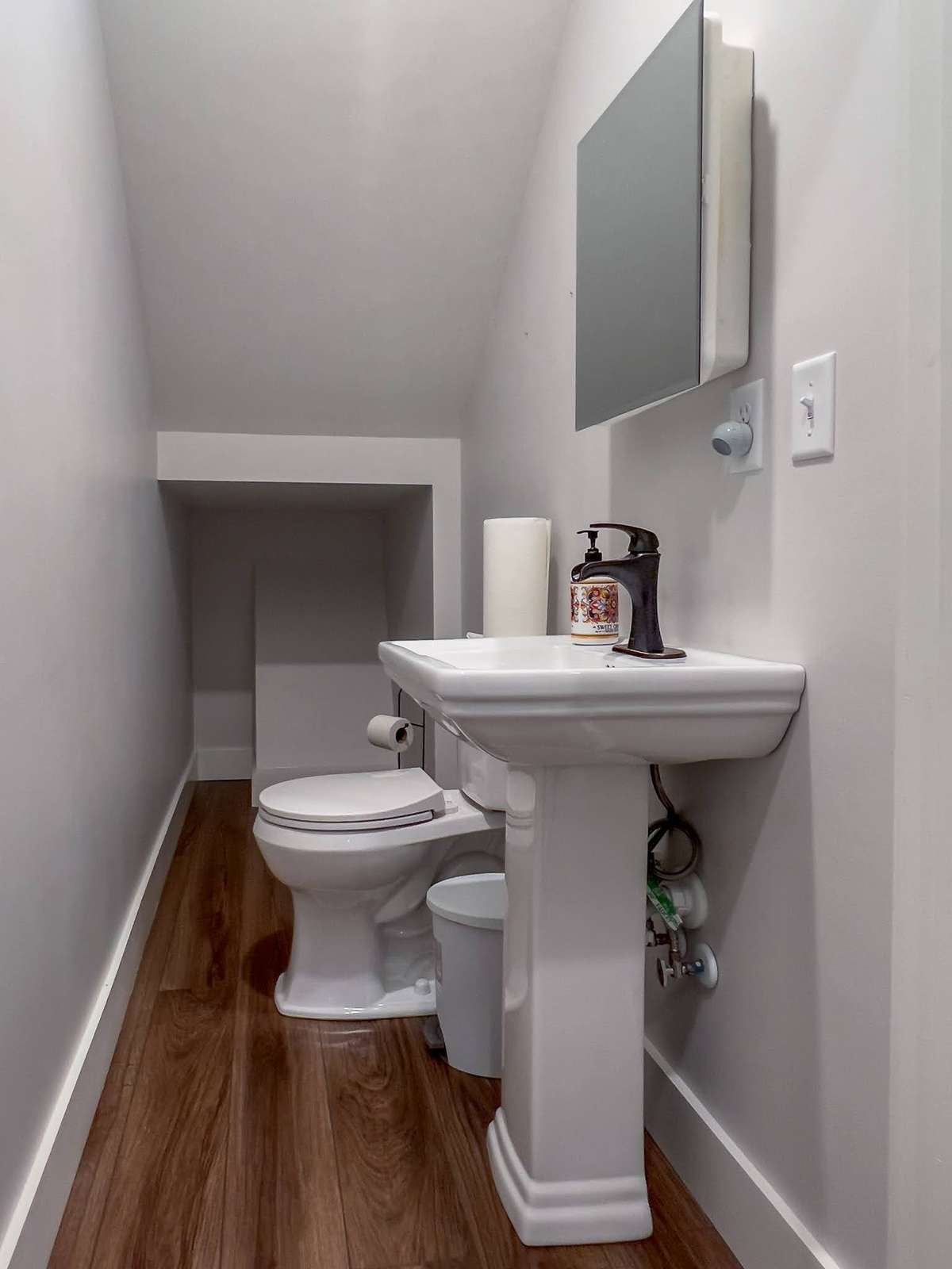 No wasted space under stairwell.  Convenient Half Bath located off the Living Room for your guests.