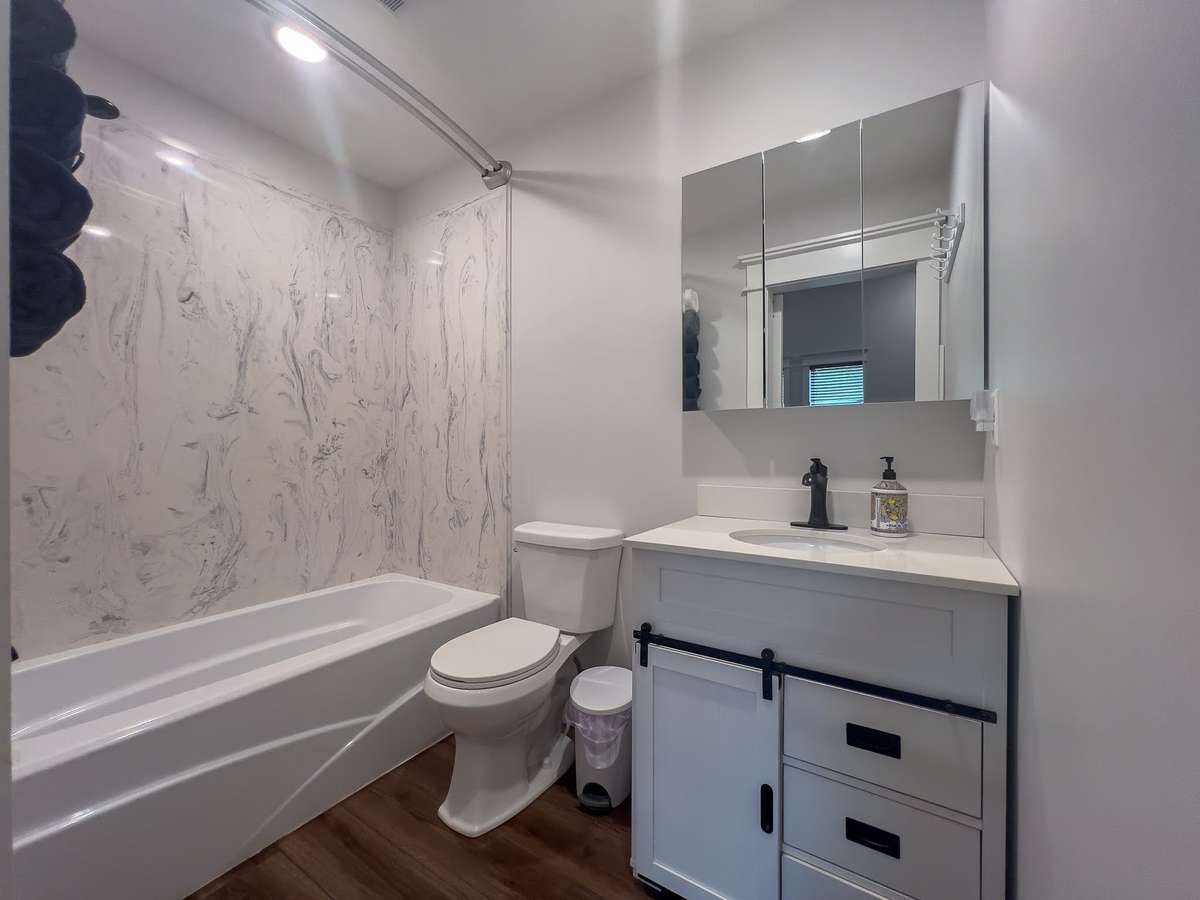 Upstairs Full Bath that Services Guests and Bedrooms 3 & 4