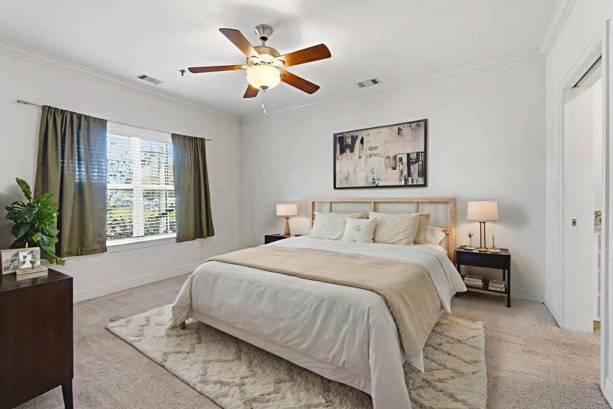 Virtually staged Primary Bedroom