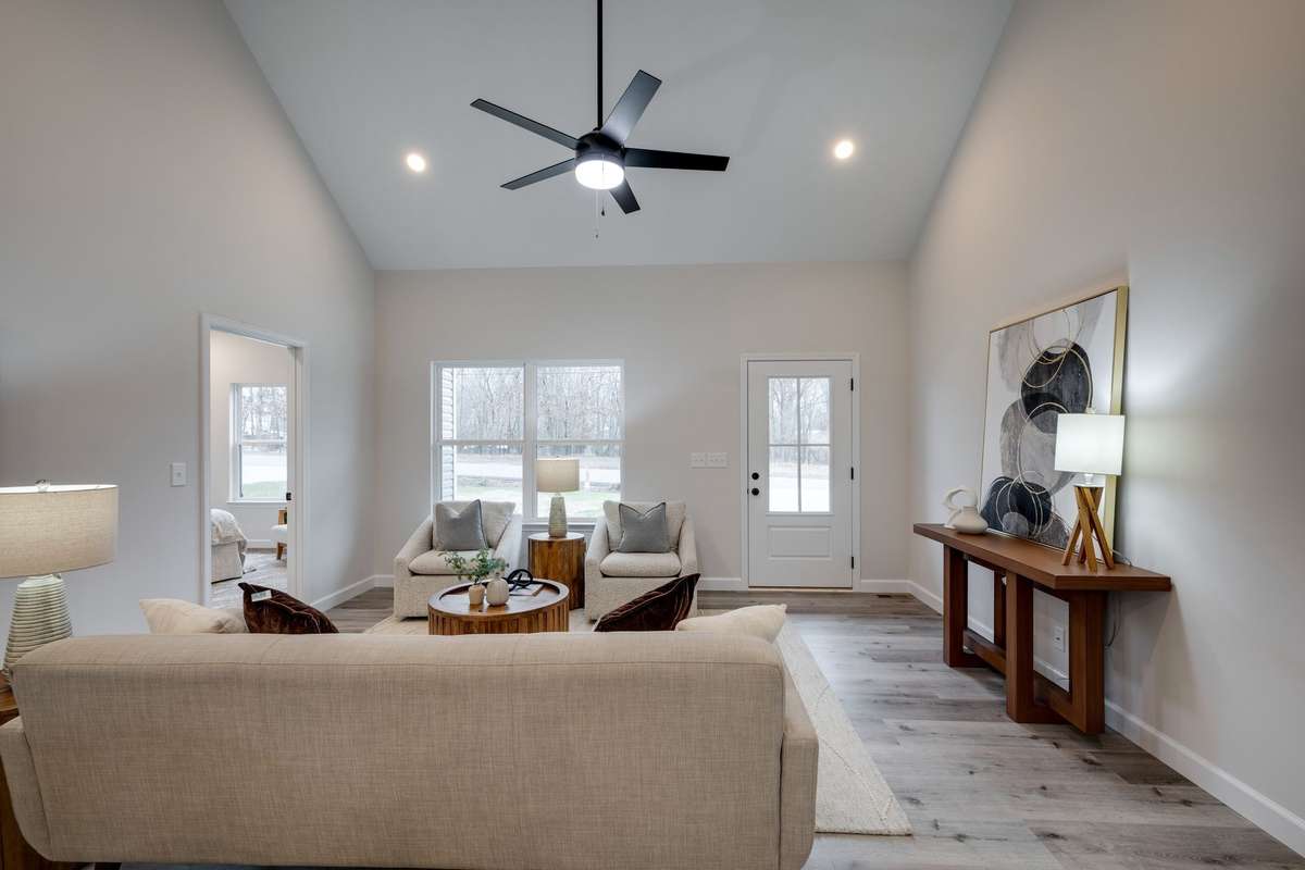 STUNNING Great Room w/ High Ceiling + Upgraded Wide Plank Floors