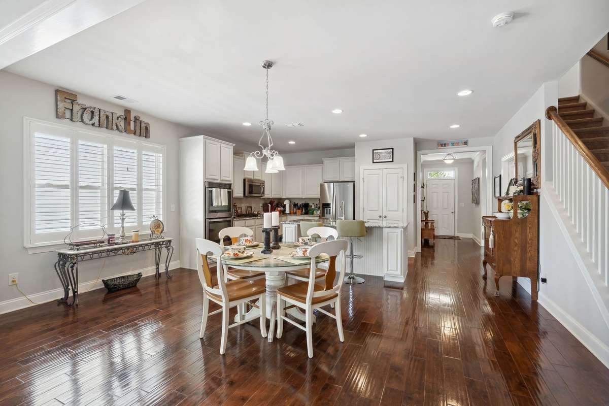 Generously sized for a larger table than pictured + additional furniture pieces.