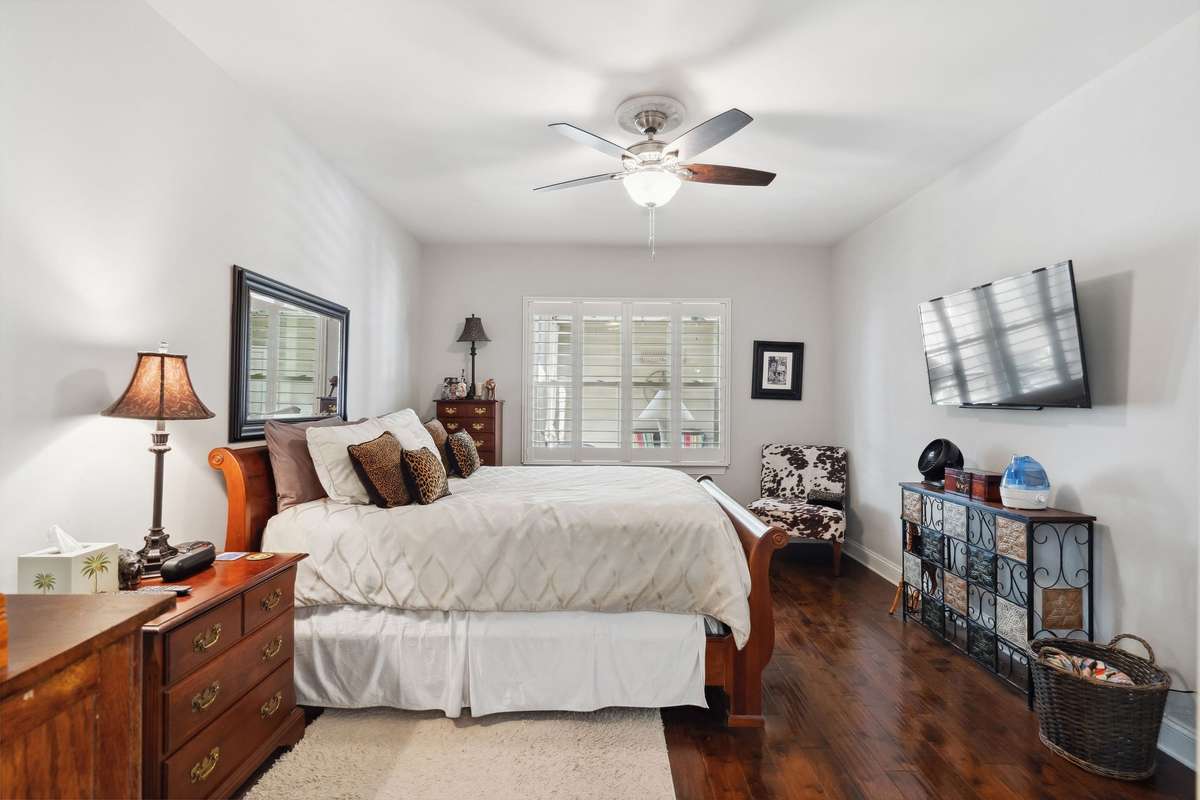 Primary suite ideal for up to a king size bedroom suit.
