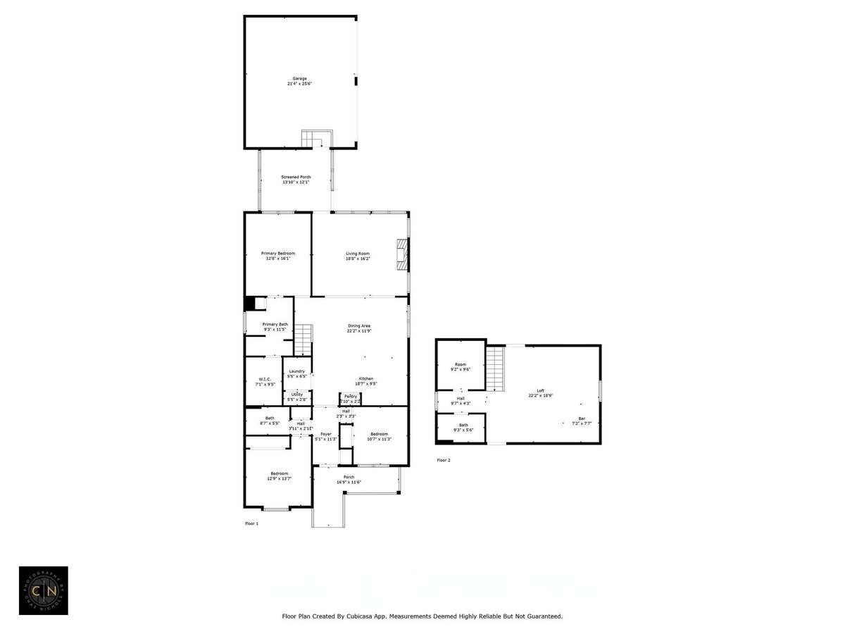 Floorplan- Combined 1st and 2nd floors