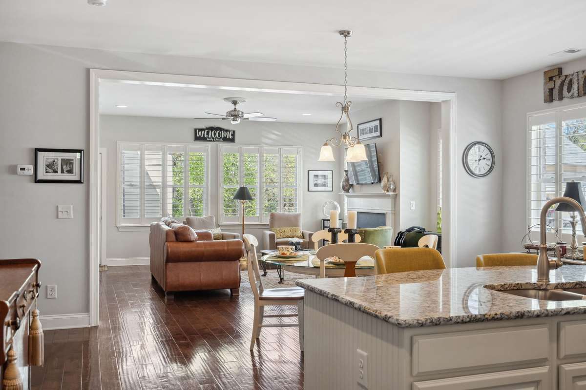 Just past the kitchen you will enter the dining space ideal for a variety of dining tables and configurations.