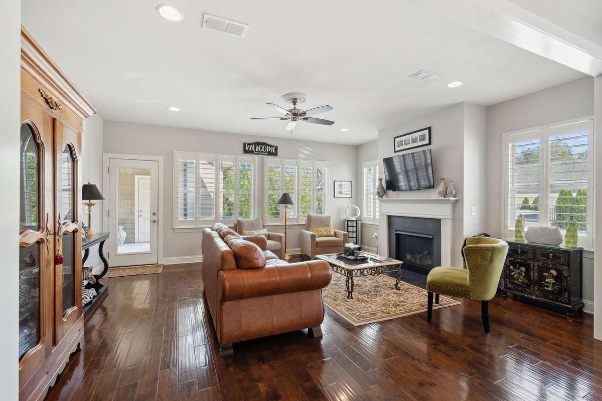 Living Room with windows all around allowing for loads of natural light.
