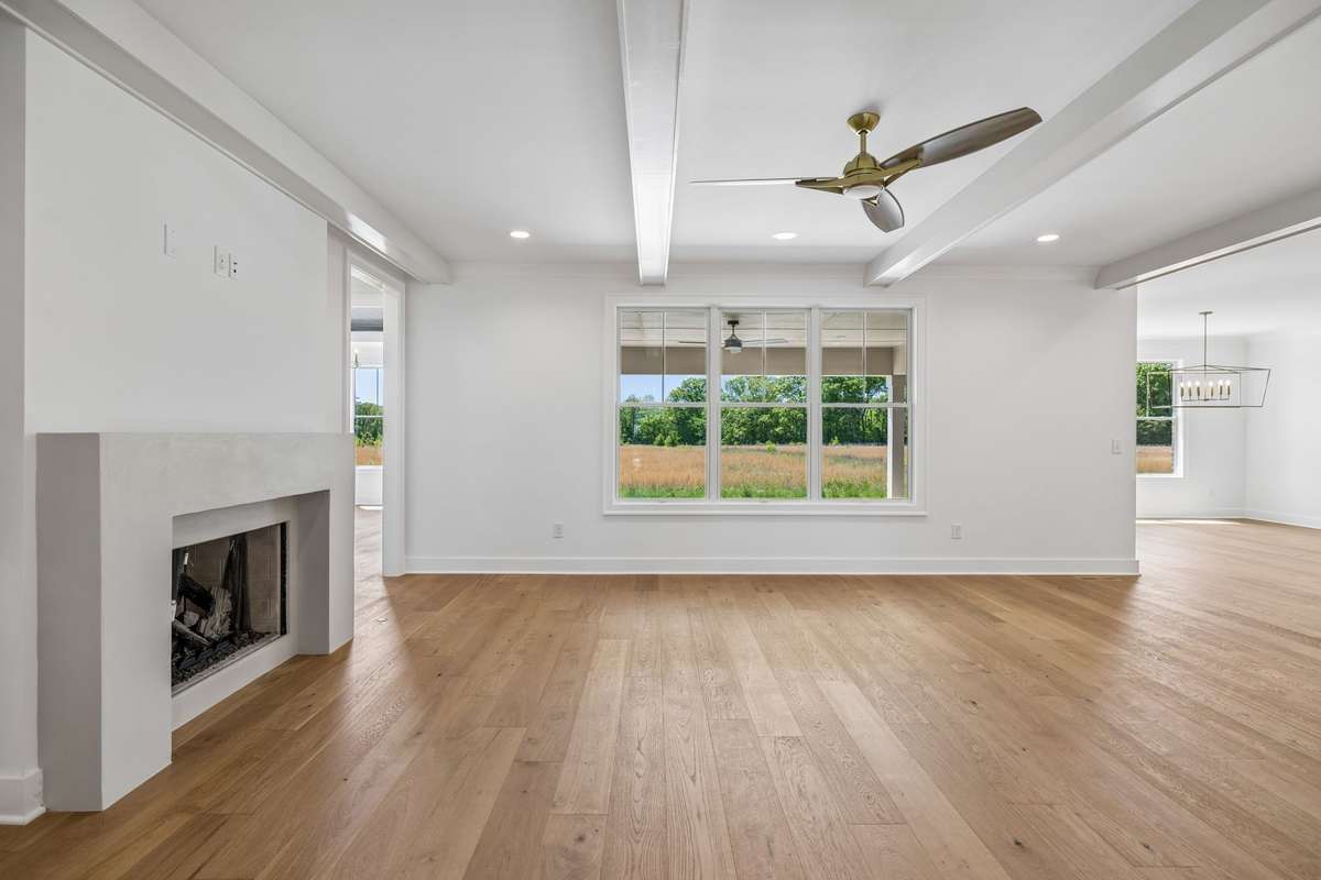 Great Room With Built Ins and Custom Fireplace