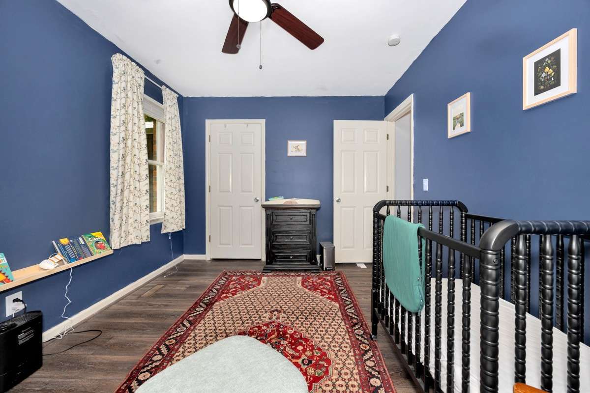 Bedroom- LVP flooring, ceiling fan