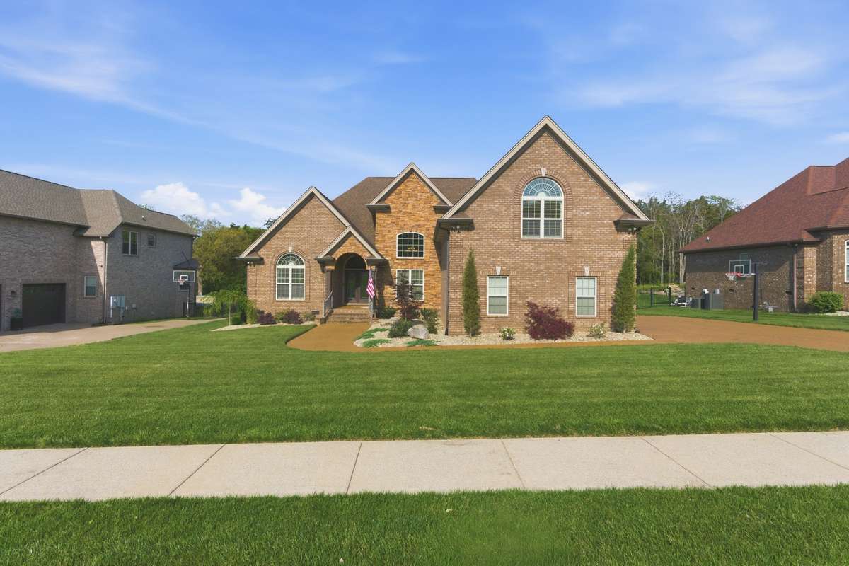 Sidewalks are on both sides of the street in this gated community.