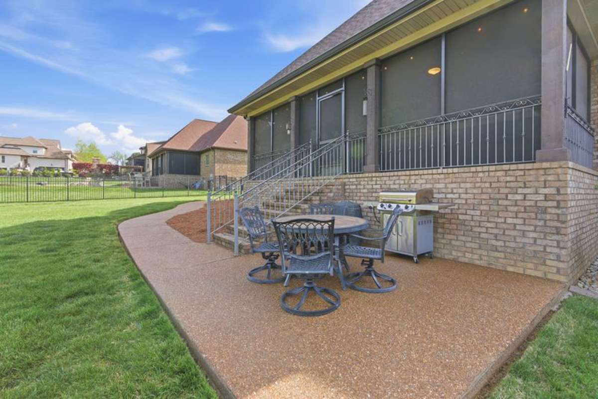 The patio is a great spot for your grill and outdoor entertaining.